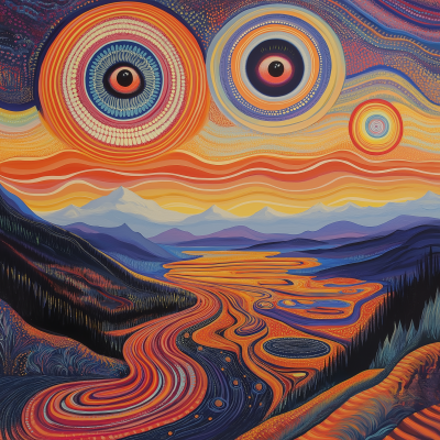 Abstract Sunset DJ Poster