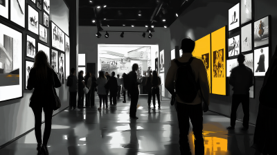 Busy Art Gallery Scene