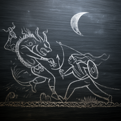 Demon Attacking DnD Fighter