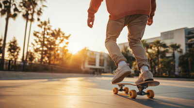 Caucasian Skater in Urban Park