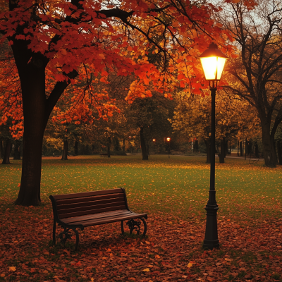 Autumn Park Scene