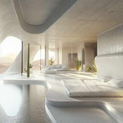 Futuristic Concrete House Interior