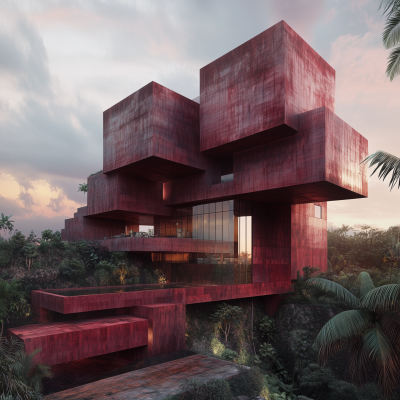 Surrealist Red Villa