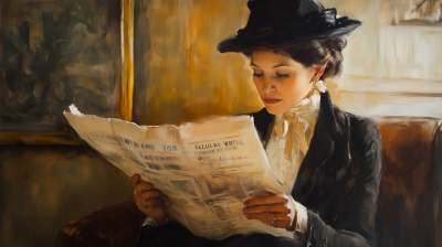 Woman Reading Newspaper