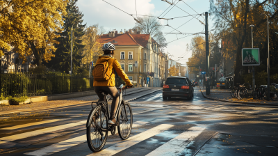 C cyclist at a crossroads