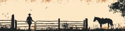 Silhouetted Ranch Scene