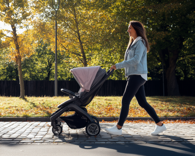 Woman Walking with Stroller