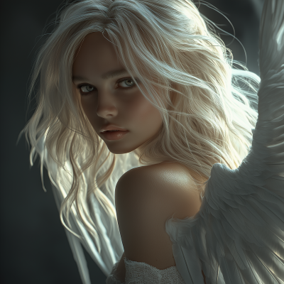 Realistic Angel with Wings