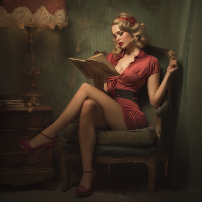 Pretty Devil Trad Wife Reading