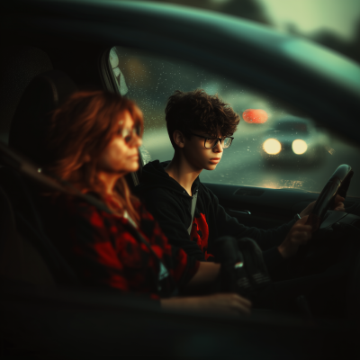 Annoyed Teen in the Car