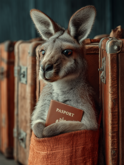 Stressed Kangaroo at Airport