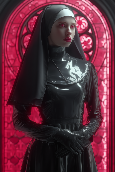 Surreal Horror Nun Portrait
