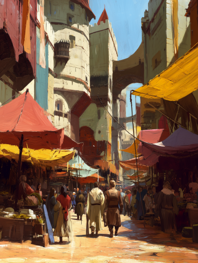 Medieval Market Scene