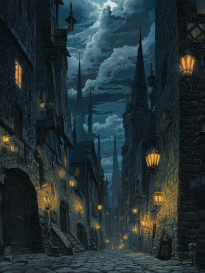 Dark Medieval Street