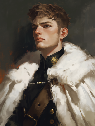 Medieval Cloaked Man Portrait