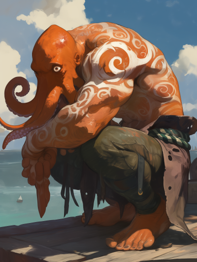 Muscular Octopus Portrait