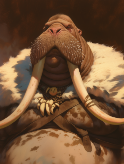 Anthropomorphic Walrus Portrait