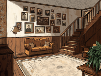 American Living Room Illustration