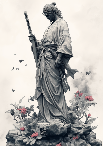 Katana Statue Drawing