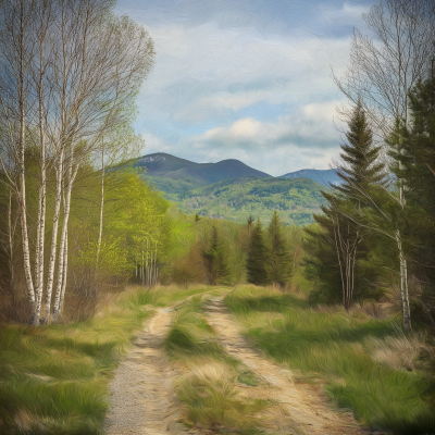 Spring Path to Green Mountains
