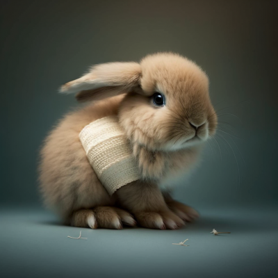 Fluffy Bunny with Band Aid