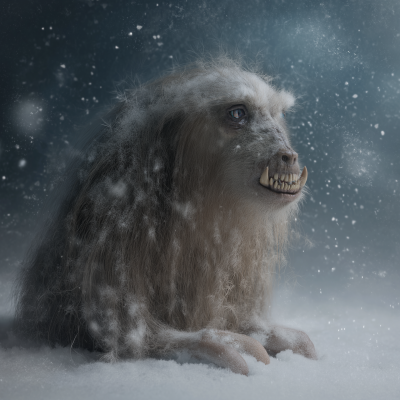 Disheveled Worg in Snow