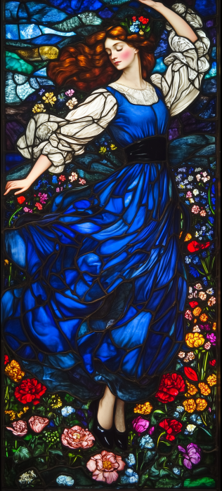 Dancing Beauty in Stained Glass