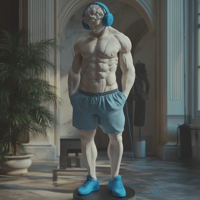 Greek Statue in Gym Attire