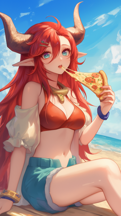 Demon Girl at the Beach