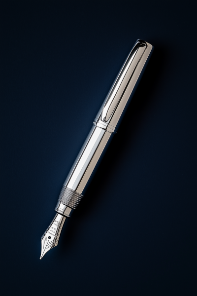 Sleek Stainless Steel Fountain Pen