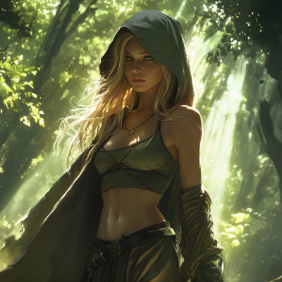 Blonde Enchantress in the Forest