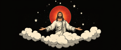 Floating Jesus Tattoo Design