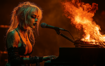 Burning Piano Performance