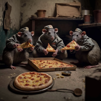 Rats Enjoying Pizza