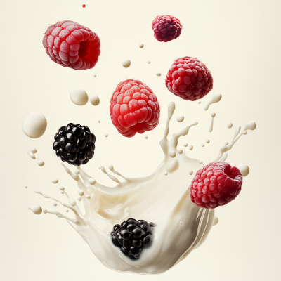 Fruits in Milk Splash