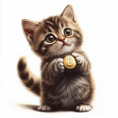 kitten with gold coin