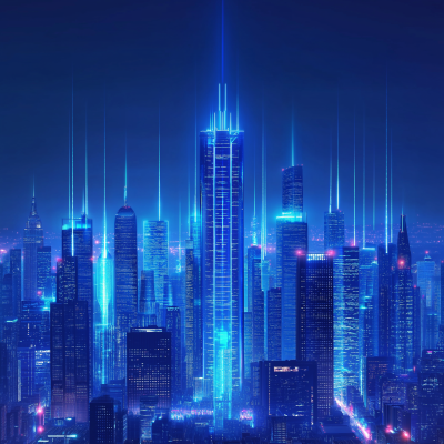Futuristic Smart City Skyline