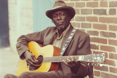Blues Man with Guitar