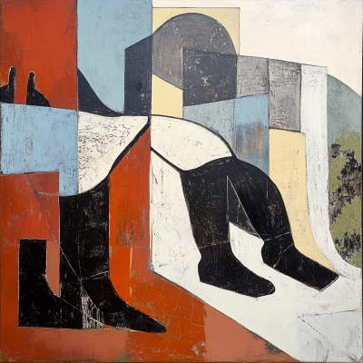 Vesuvius in Modigliani Style