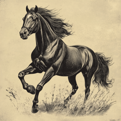 Vintage Horse Engraving