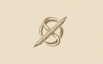 Vintage Pencil Library Logo