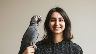 Smiling Tech Professional with Parrot