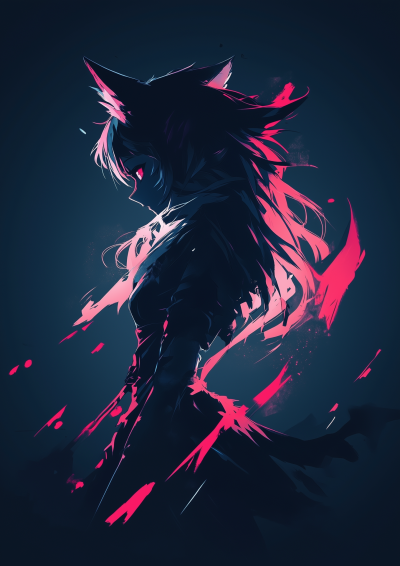 Anime Woman with Wolf Features