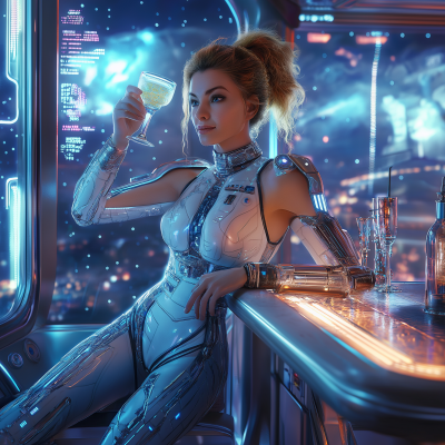Futuristic Woman in Space