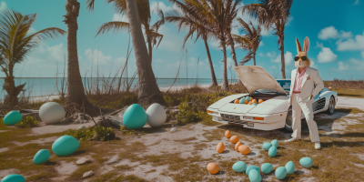 Easter Bunny in Miami Vice Style