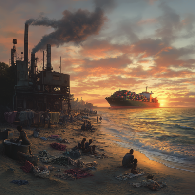 Sunset Beach with Factory