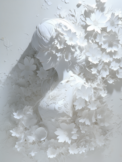 Ethereal Girl and Flowers