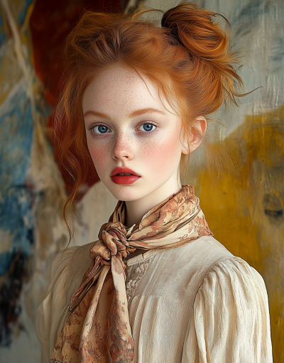 Elegant Ginger Girl Portrait