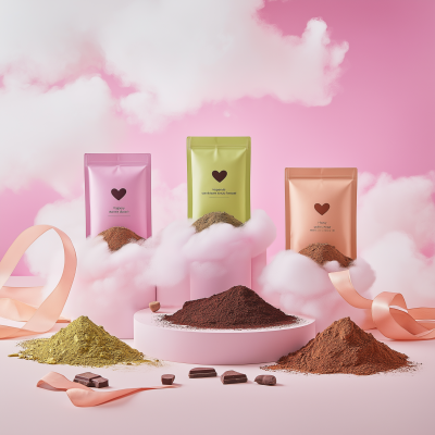 Colorful Coffee Bags on Clouds