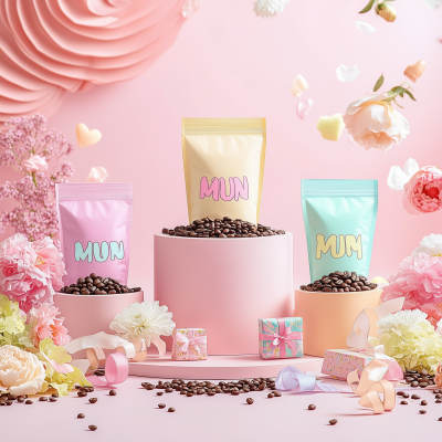 Colorful Coffee Bean Bags for Mother’s Day